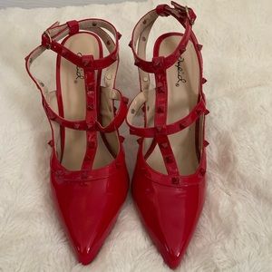 Qupid Red Heels (8 1/2)